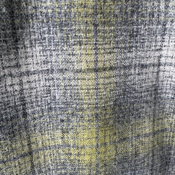 New Pendleton Virgin Wool Sage/Gray Plaid Zip Front Hoodie Jacket Women's Large - Picture 9 of 11